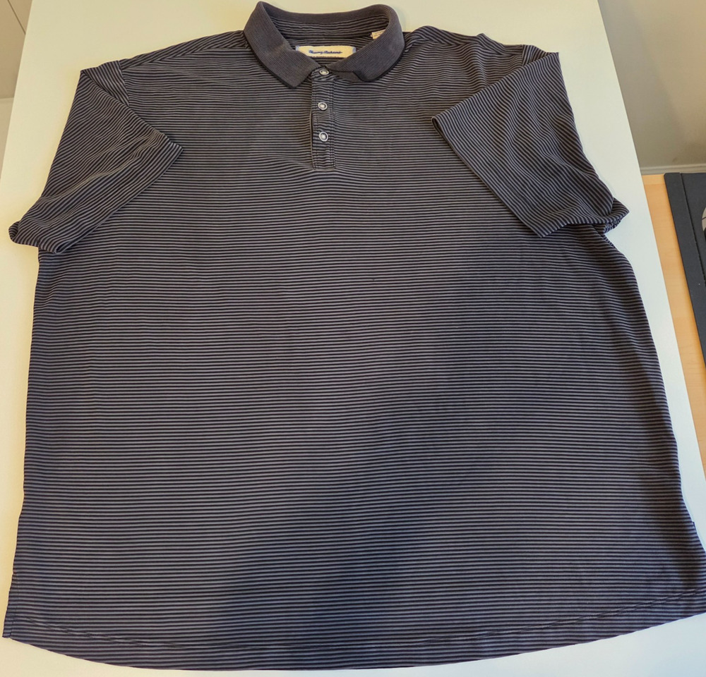 Tommy Bahama Superfecta Stripe Men's XXL Black Gray Modal Polo T21008